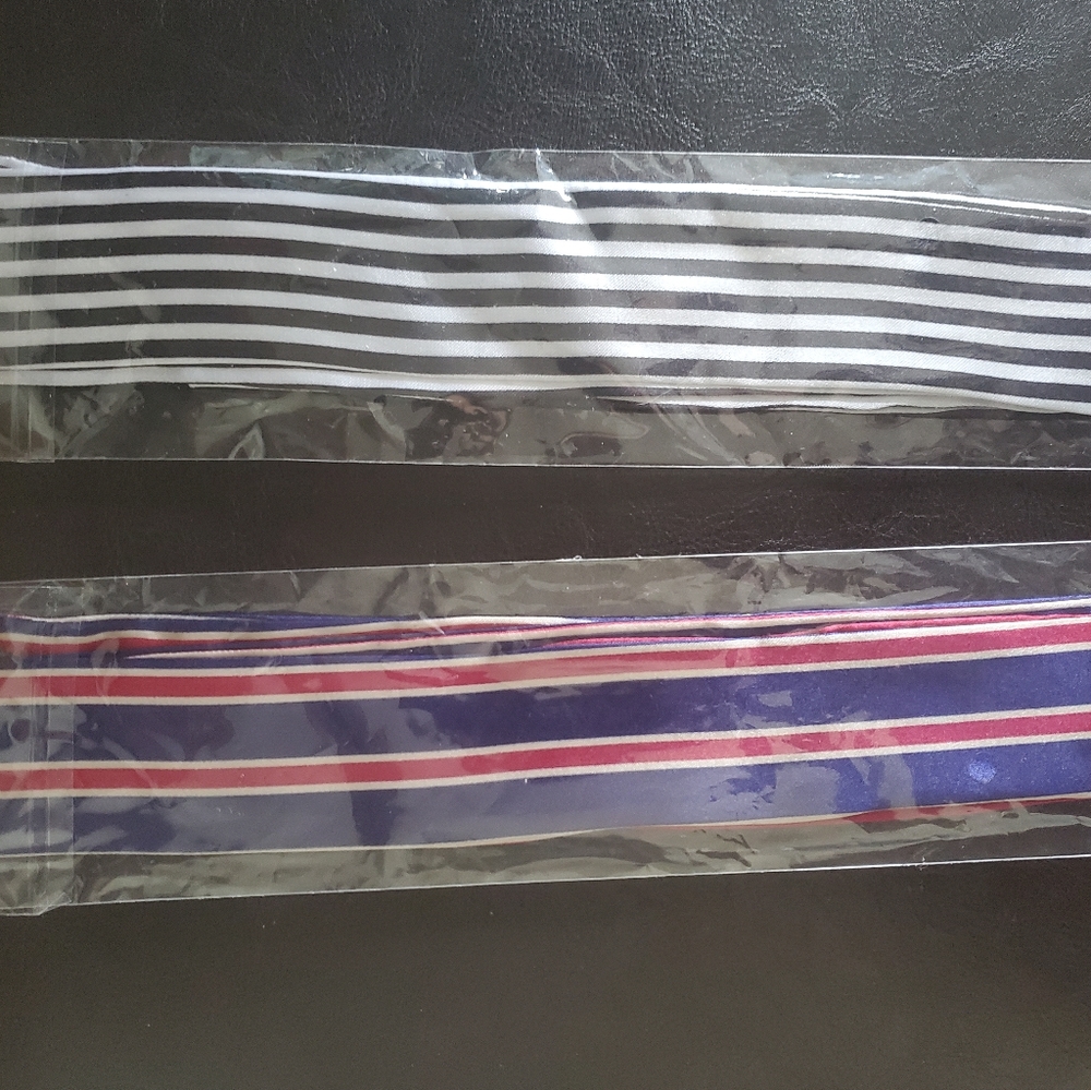 NEW Set of 2 Black and White Stripe Purse Scarf / Bandeaus